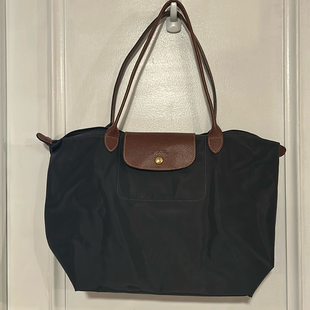 Longchamp Le Pliage Large Tote Charcoal Grey Nylon